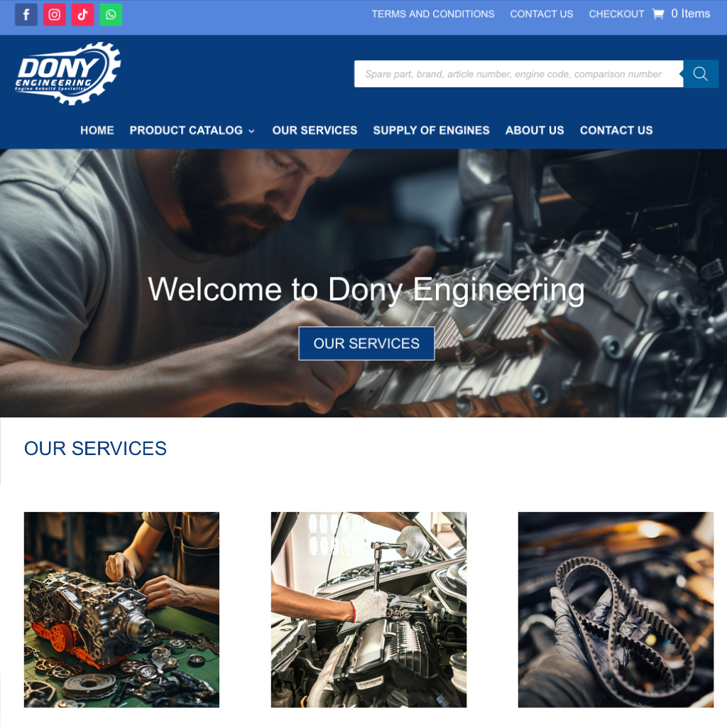 El. parduotuvės sukūrimas Donyengineering.ie